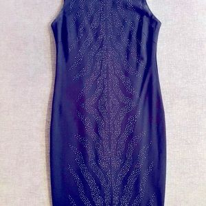 Carmen Marc VALVO Black Studded sheath Dress NWT